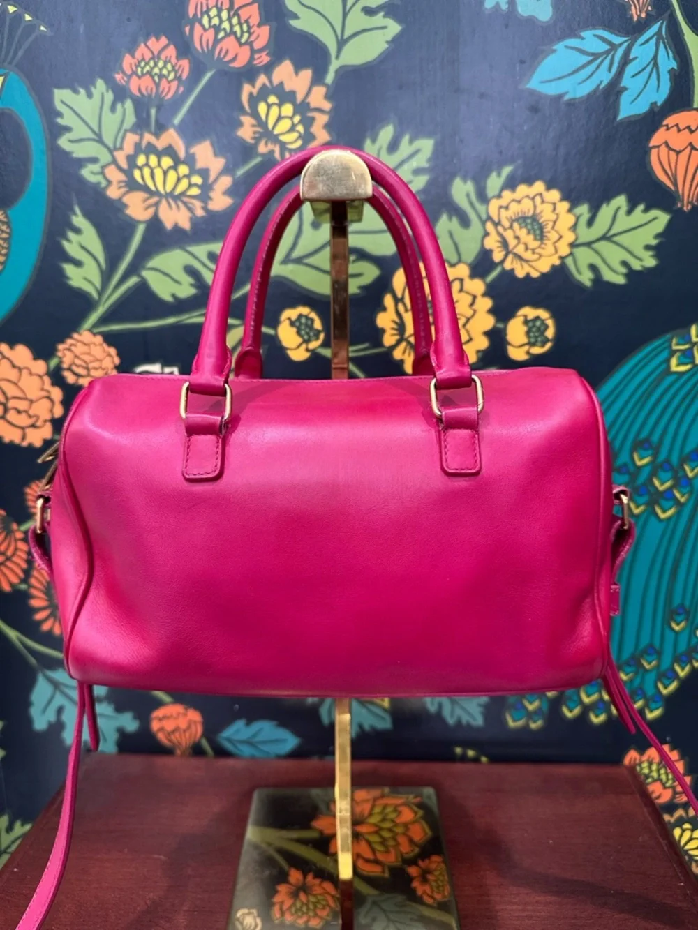 Saint Laurent Baby Duffle Pink Leather Crossbody Bag YSL Mini Boston - Picture 10 of 16